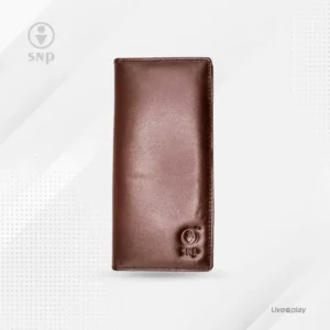 Leather Long Wallet Marrone