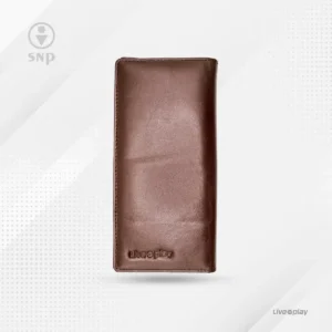 Leather Long Wallet Marrone